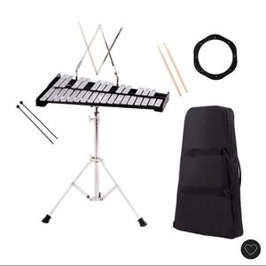 Silver and Black Percussion Bell Kit with Stand